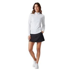 Glen Echo Golf Tennis Prep White Dry Gear Technology 1/4 Zip Long Sleeve Top  S
